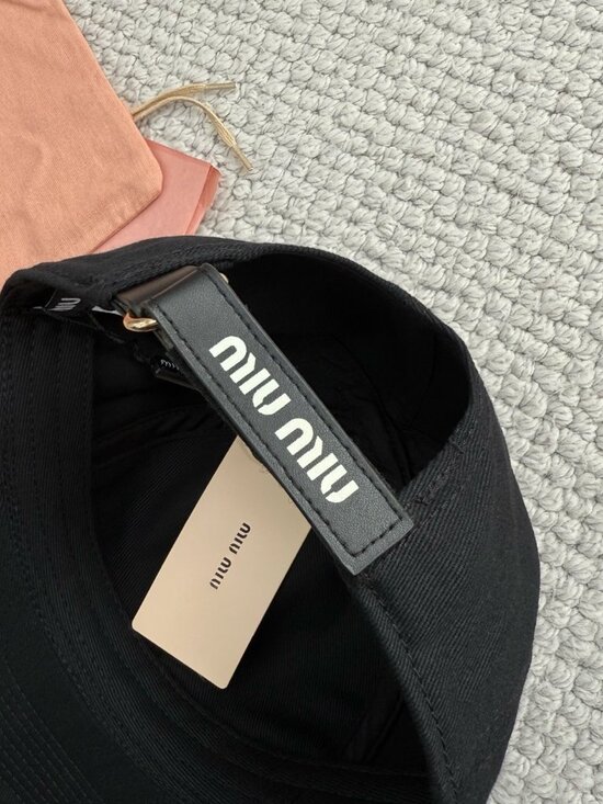 MIU MIU  Black Denim Baseball Cap